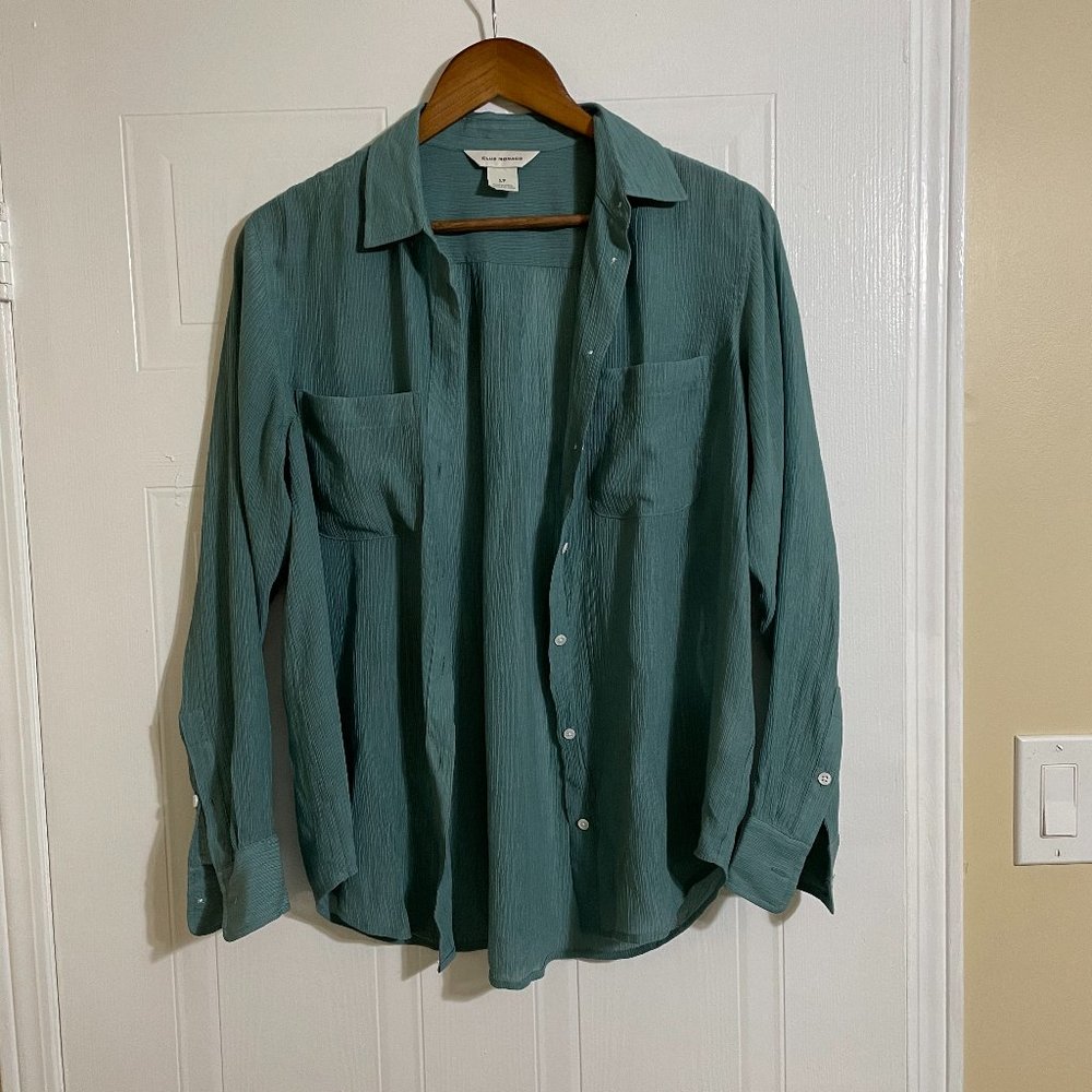 Club Monaco Teal Claudia Button-Down Shirt